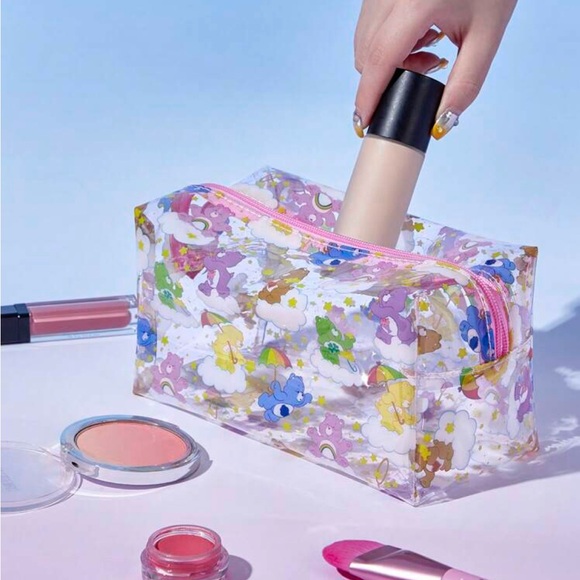 SHEIN X Care Bears Cartoon Bear Transparent Large Cosmetic Bag Storage Pouch NWT - Picture 2 of 5